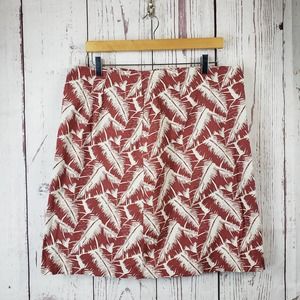 White Stag Womens Pencil Skirt Size 14 Floral Cotton Red